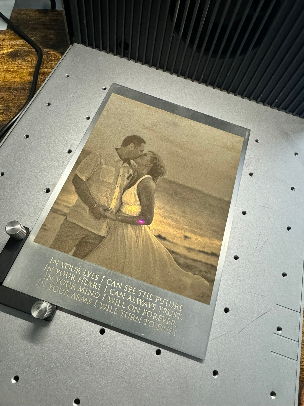 Laser engraved photos on stainless steel