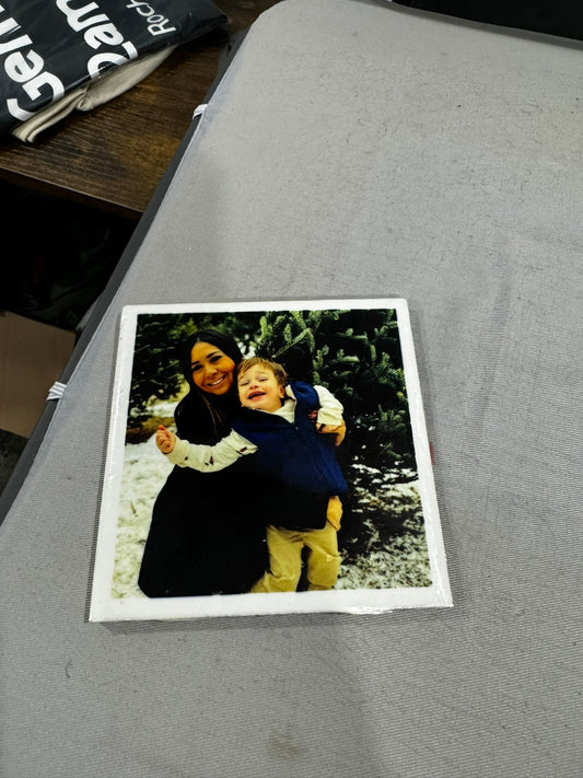 Personalized ceramic photo coasters, set of 4